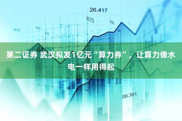 第二证券 武汉拟发1亿元“算力券”，让算力像水电一样用得起